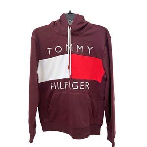 Tommy Hilfiger Men's Hoodie Sweater Large FA CORE PL Burgundy 78F4485601 New